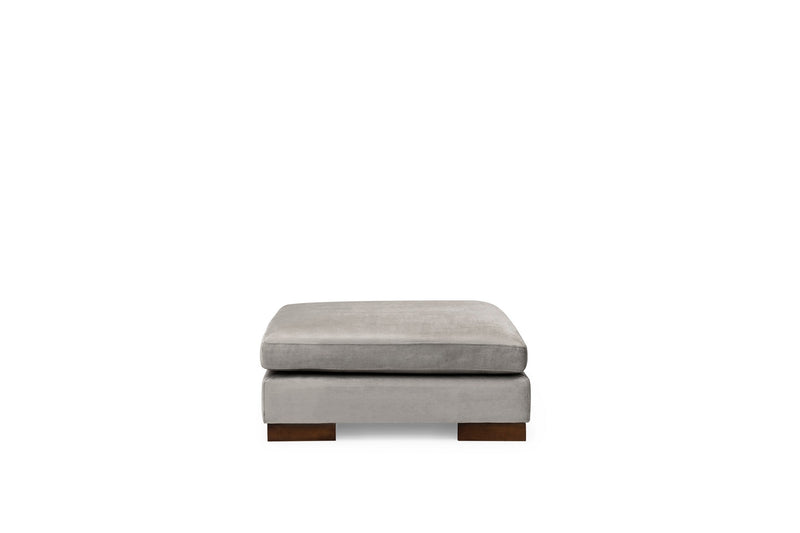 Divano con angolo a destra pouf e ripiano portariviste cm 313x97x80h - vari colori