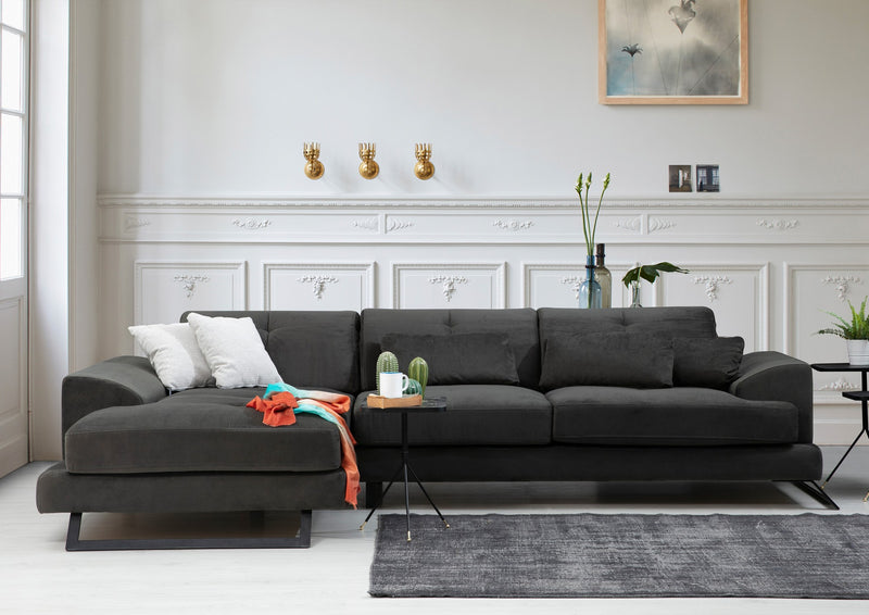 Divano ad angolo con penisola a sinistra 308x100x92h - vari colori