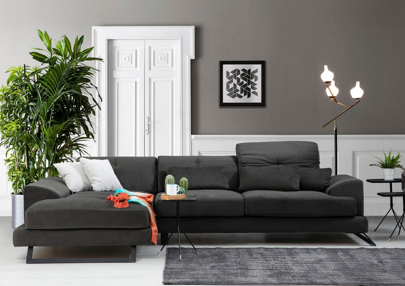 Divano ad angolo con penisola a sinistra 308x100x92h - vari colori