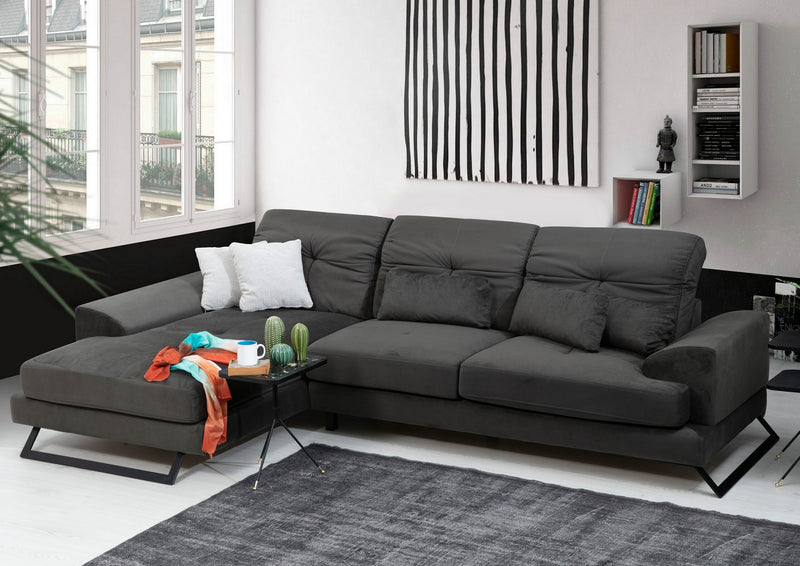 Divano ad angolo con penisola a sinistra 308x100x92h - vari colori