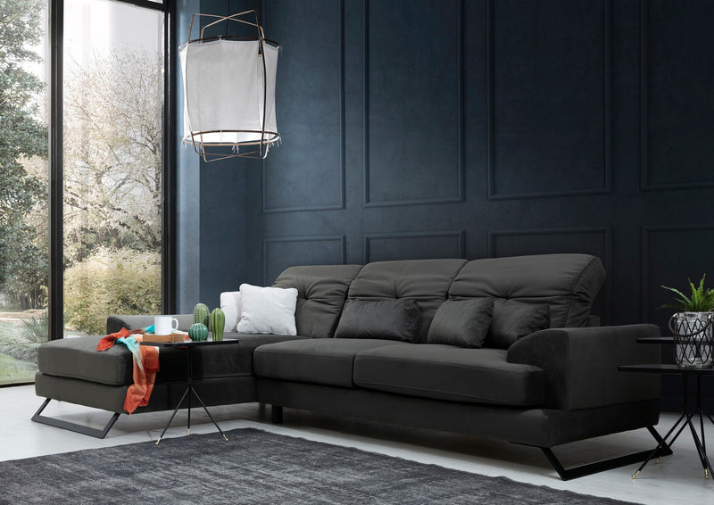 Divano ad angolo con penisola a sinistra 308x100x92h - vari colori