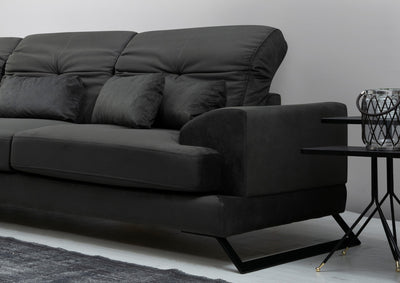 Divano ad angolo con penisola a sinistra 308x100x92h - vari colori