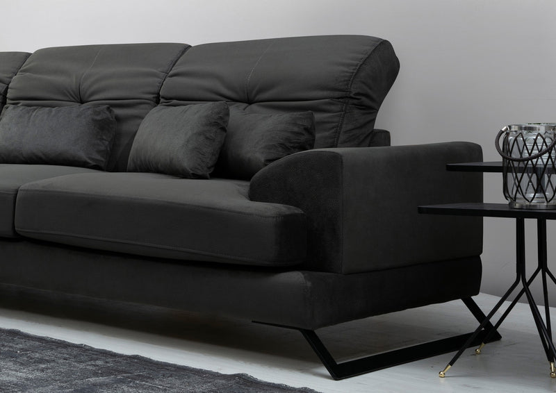 Divano ad angolo con penisola a sinistra 308x100x92h - vari colori