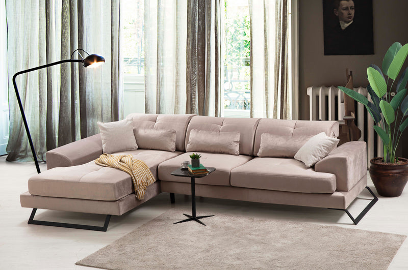 Divano ad angolo con penisola a sinistra 308x100x92h - vari colori