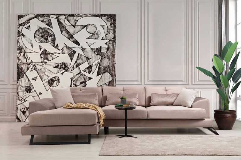 Divano ad angolo con penisola a sinistra 308x100x92h - vari colori