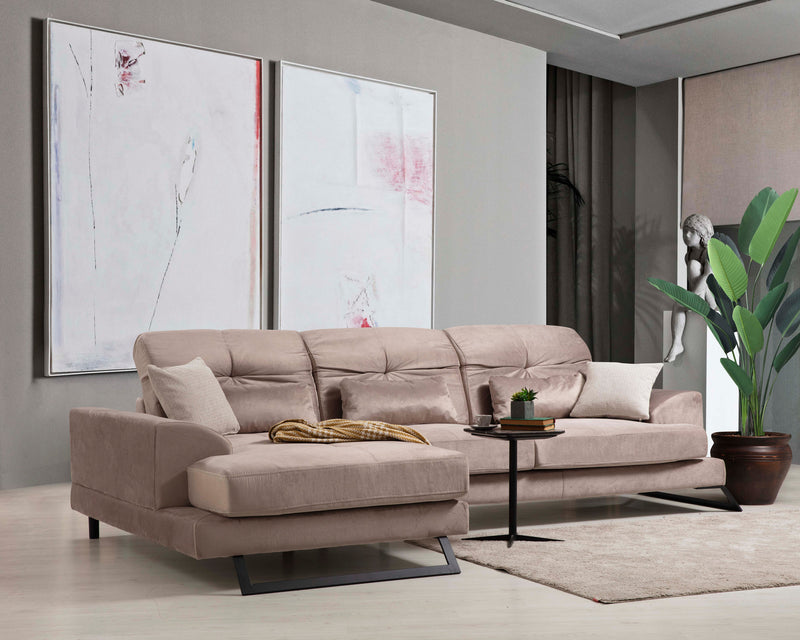 Divano ad angolo con penisola a sinistra 308x100x92h - vari colori