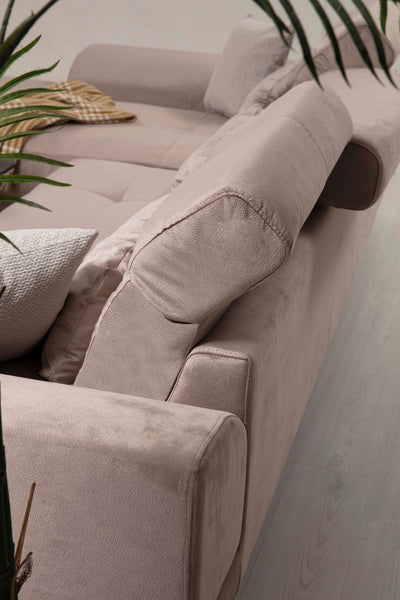 Divano ad angolo con penisola a sinistra 308x100x92h - vari colori