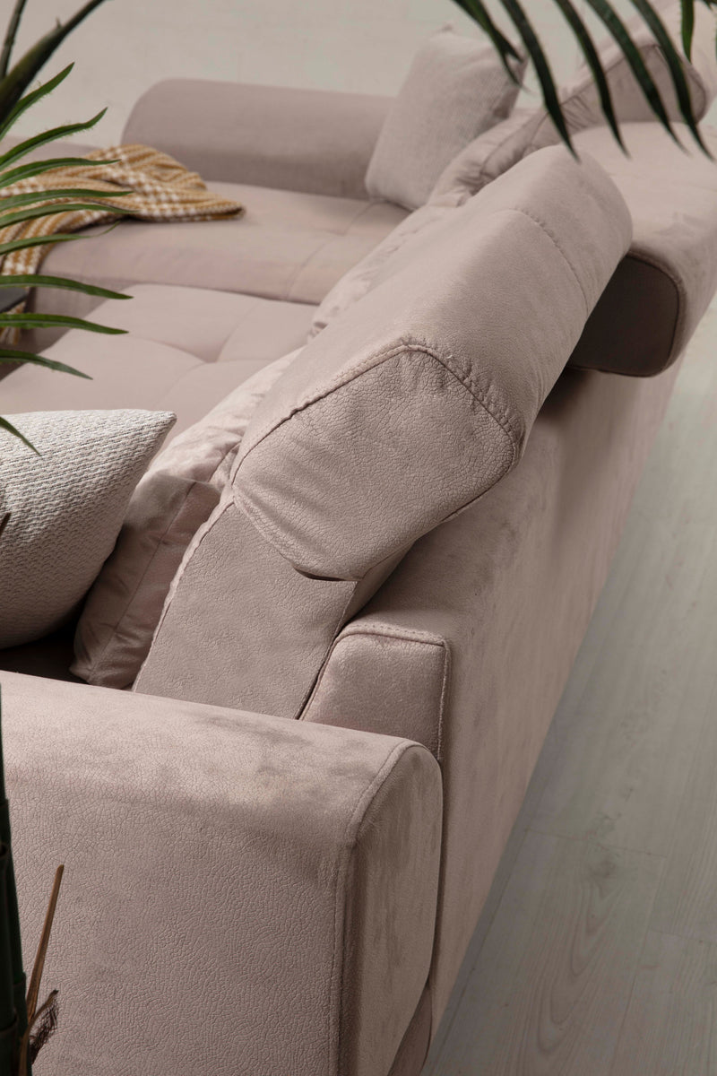 Divano ad angolo con penisola a sinistra 308x100x92h - vari colori