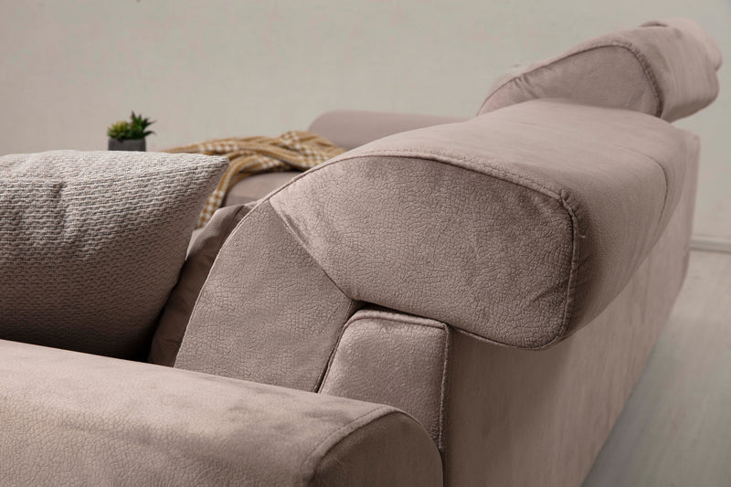 Divano ad angolo con penisola a sinistra 308x100x92h - vari colori