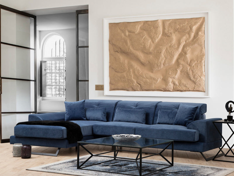 Divano ad angolo con penisola a sinistra 308x100x92h - vari colori