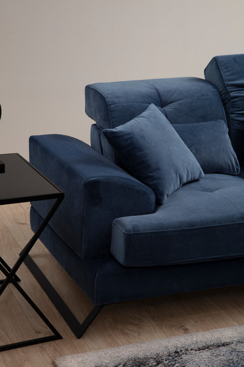 Divano ad angolo con penisola a sinistra 308x100x92h - vari colori