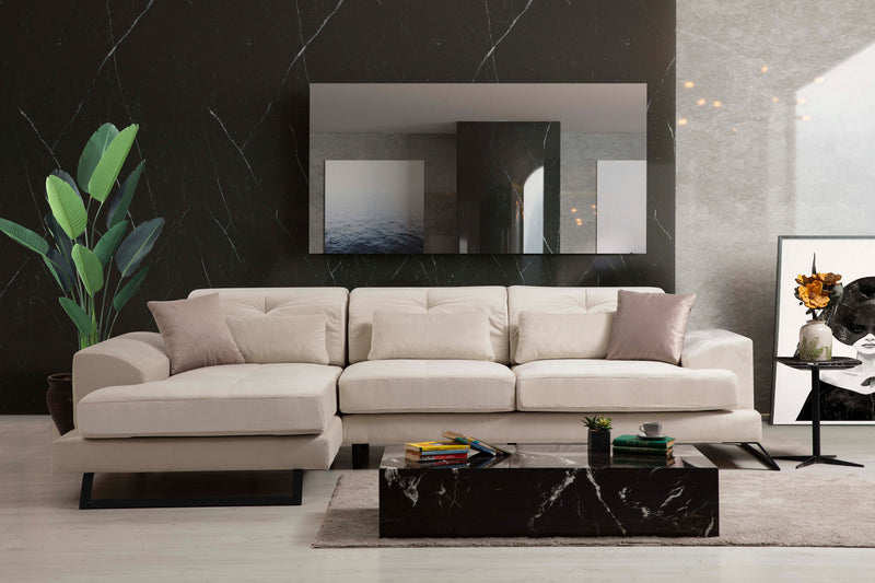 Divano ad angolo con penisola a sinistra 308x100x92h - vari colori