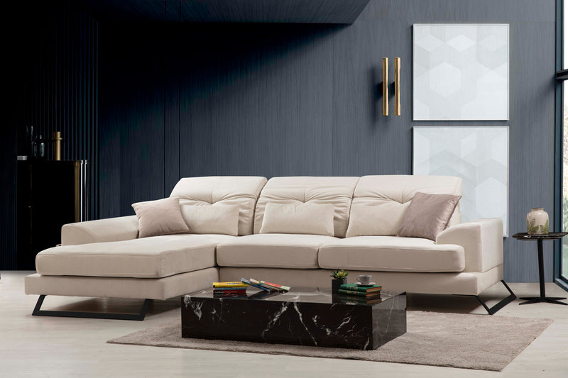 Divano ad angolo con penisola a sinistra 308x100x92h - vari colori