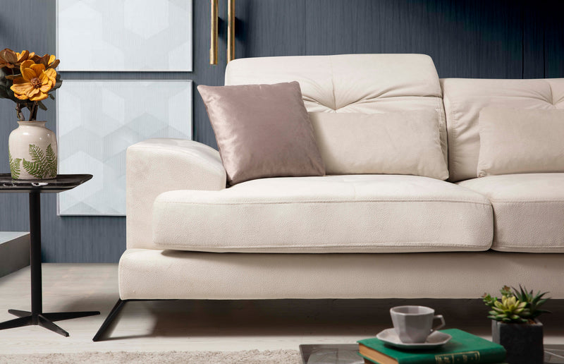 Divano ad angolo con penisola a sinistra 308x100x92h - vari colori