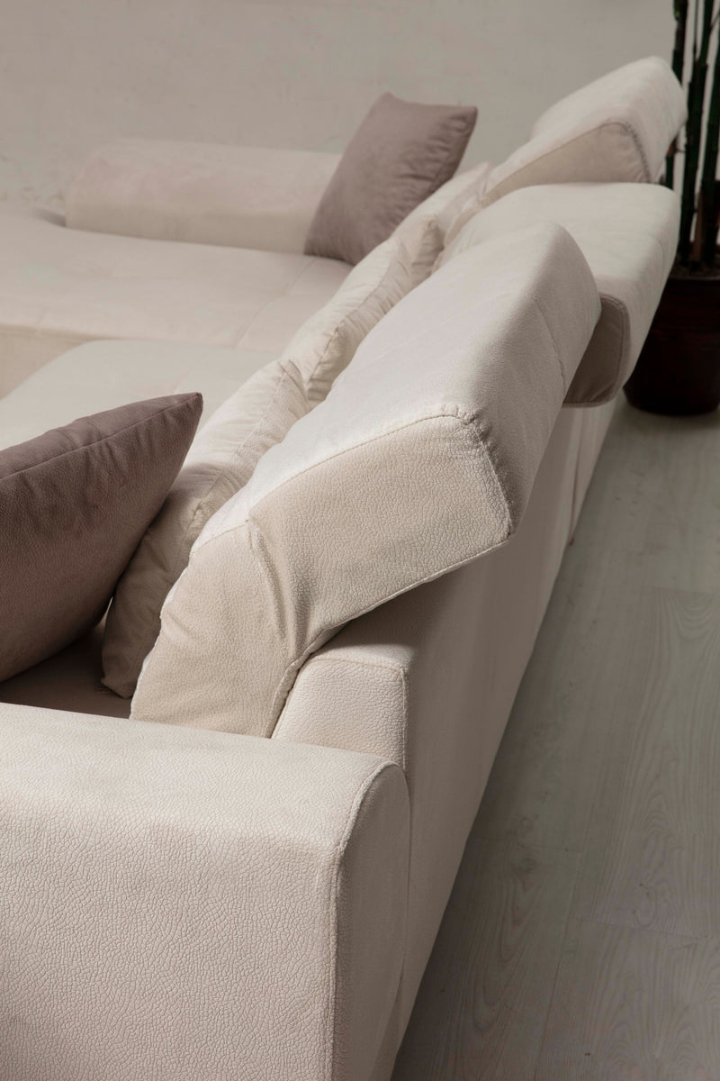 Divano ad angolo con penisola a sinistra 308x100x92h - vari colori