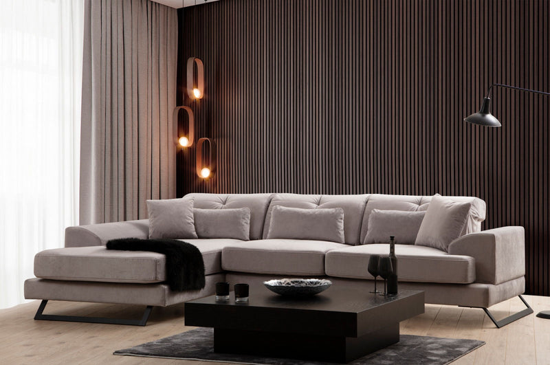Divano ad angolo con penisola a sinistra 308x100x92h - vari colori