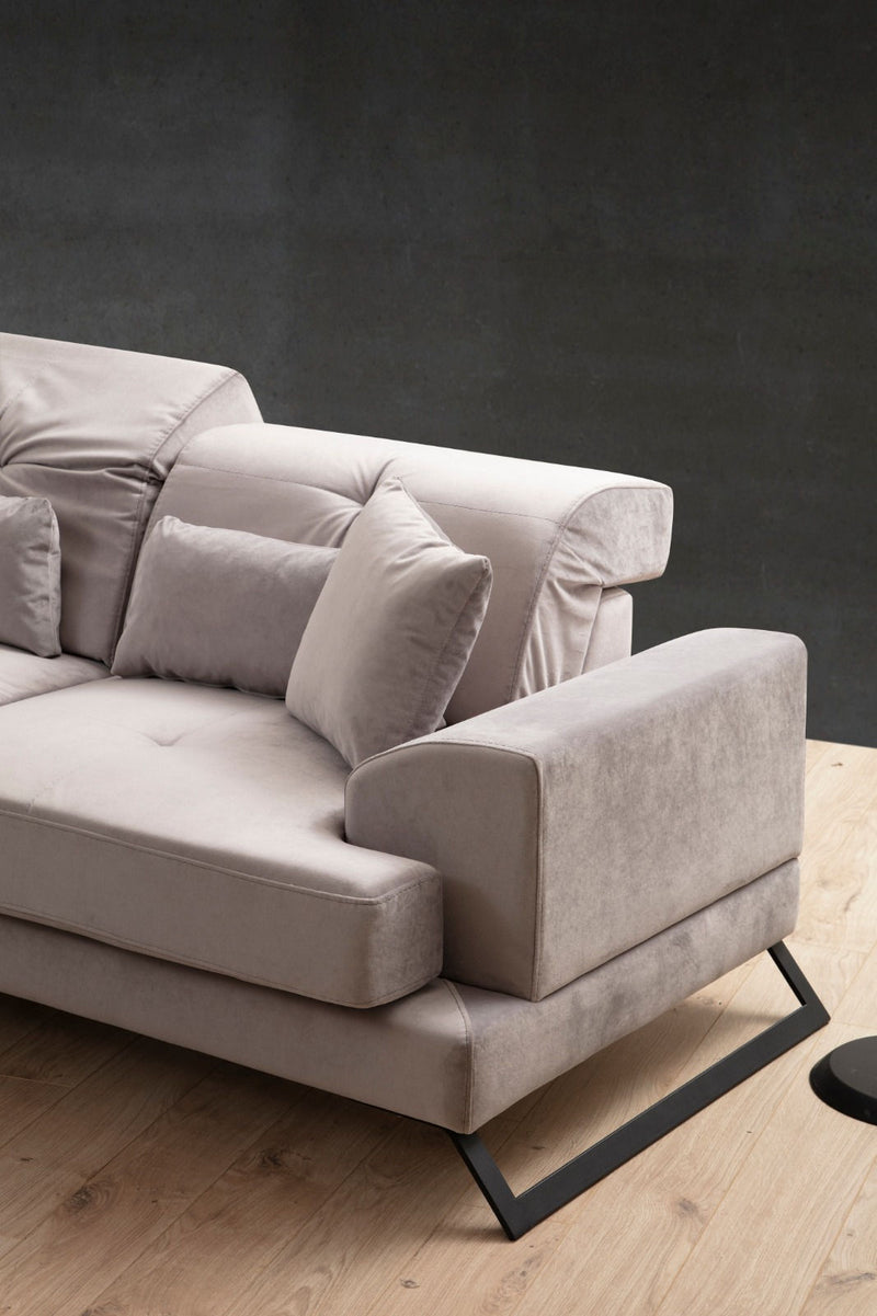 Divano ad angolo con penisola a sinistra 308x100x92h - vari colori