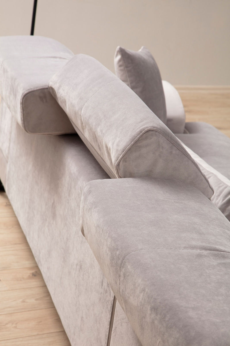 Divano ad angolo con penisola a sinistra 308x100x92h - vari colori