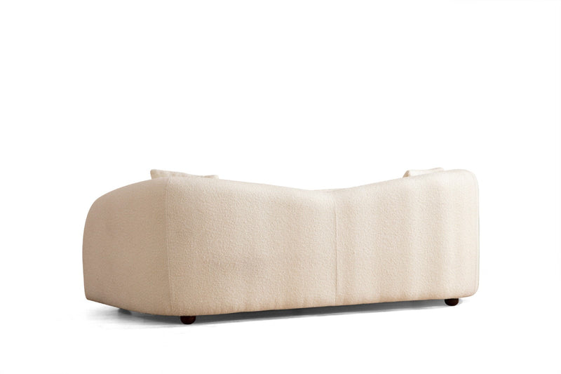 Divano design da salotto 3 posti in tessuto colore crema cm 236x91x76h