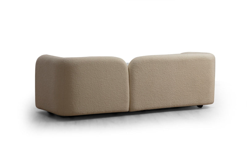 Divano design da salotto 3 posti rivestito in tessuto morbido cm 228x90x74h