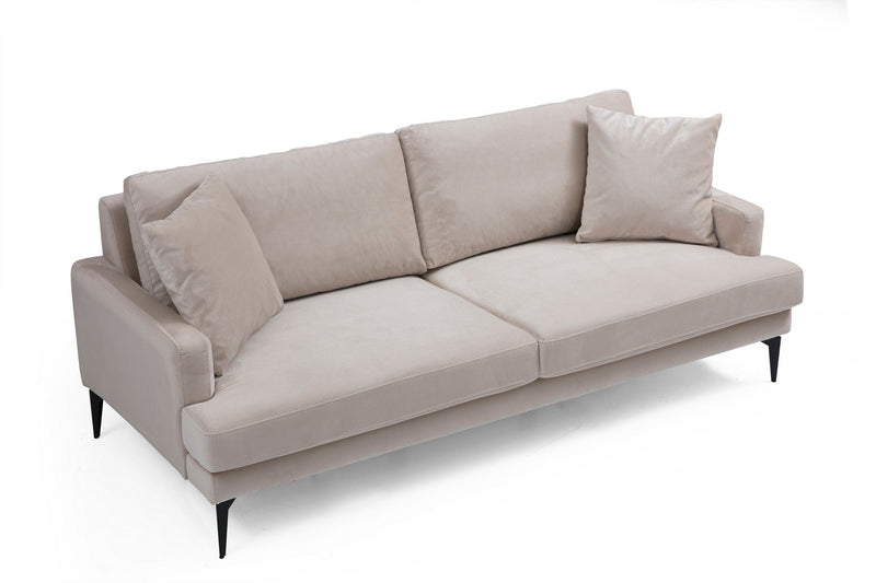 Divano design imbottito biposto rivestito in tessuto cm 175x88x90h - vari colori