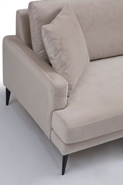 Divano design imbottito biposto rivestito in tessuto cm 175x88x90h - vari colori