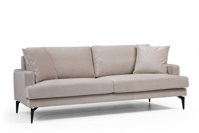 Divano design imbottito biposto rivestito in tessuto cm 175x88x90h - vari colori