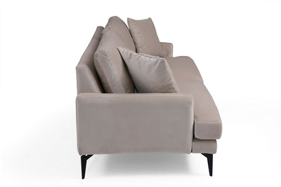 Divano design imbottito biposto rivestito in tessuto cm 175x88x90h - vari colori
