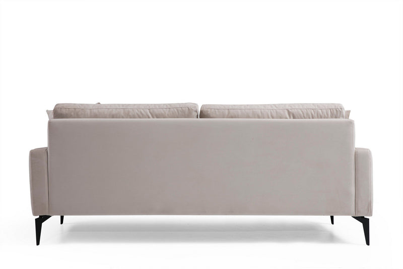 Divano design imbottito biposto rivestito in tessuto cm 175x88x90h - vari colori