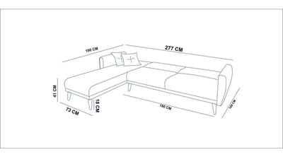 Divano letto angolare 3 posti con penisola reversibile in lino colore antracite cm 277x175x86h