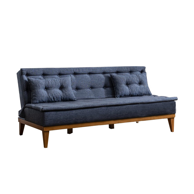 Divano senza braccioli moderno da 3 posti rivestito in tessuto cm 180x80x78h - vari colori