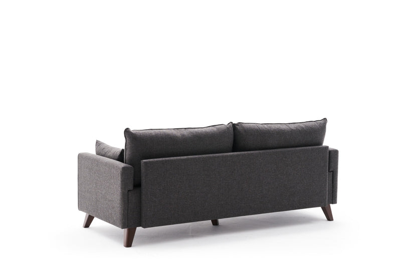 Divano letto a 3 posti rivestito in tessuto cm 208x81x85h - vari colori
