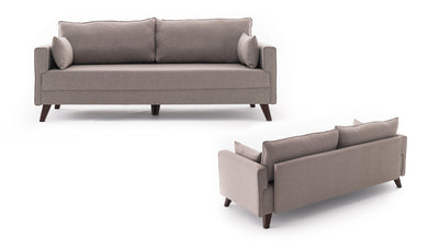 Divano letto a 3 posti rivestito in tessuto cm 208x81x85h - vari colori