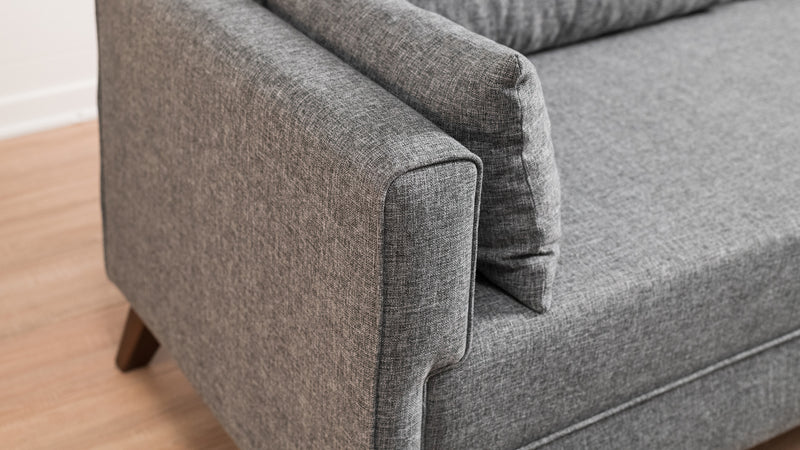 Divano letto a 3 posti rivestito in tessuto cm 208x81x85h - vari colori