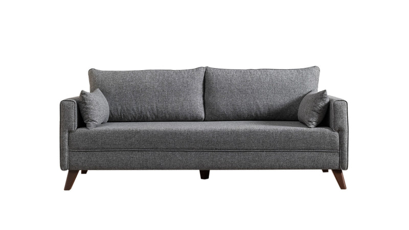 Divano letto a 3 posti rivestito in tessuto cm 208x81x85h - vari colori