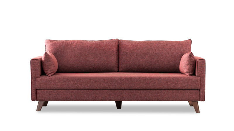 Divano letto a 3 posti rivestito in tessuto cm 208x81x85h - vari colori