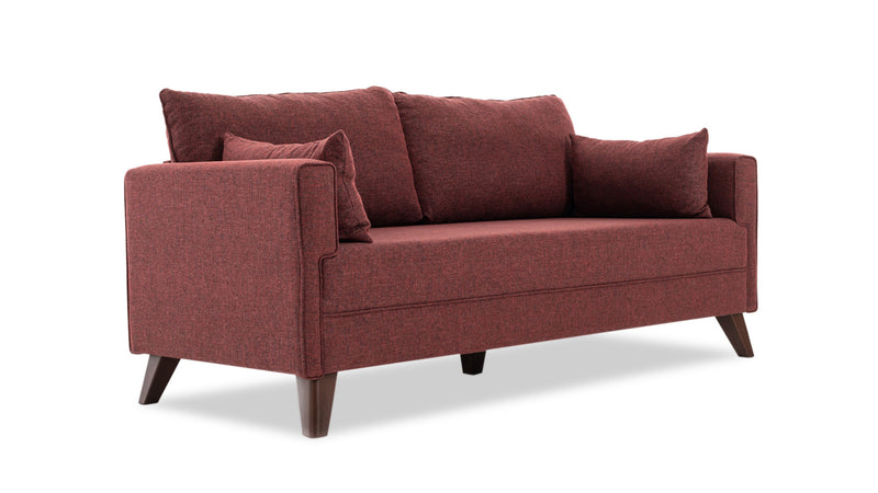Divano letto a 3 posti rivestito in tessuto cm 208x81x85h - vari colori