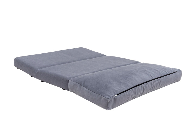 Divano biposto letto moderno richiudibile rivestito in tessuto cm 120x68x62h - vari colori