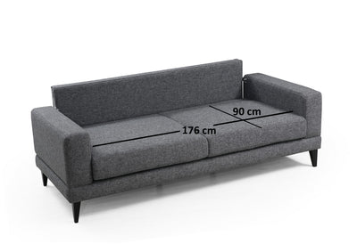Divano letto zona giorno da 3 posti schienale girevole cm 210x90x85h - vari colori