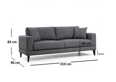 Divano letto zona giorno da 3 posti schienale girevole cm 210x90x85h - vari colori