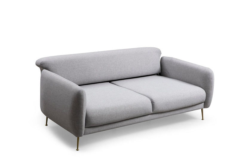Divano letto 3 posti schienale movibile in tessuto gambe in metallo cm 214x98x85h - vari colori