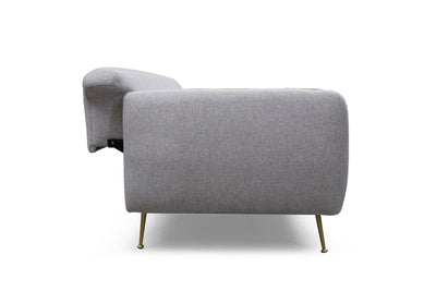 Divano letto 3 posti schienale movibile in tessuto gambe in metallo cm 214x98x85h - vari colori
