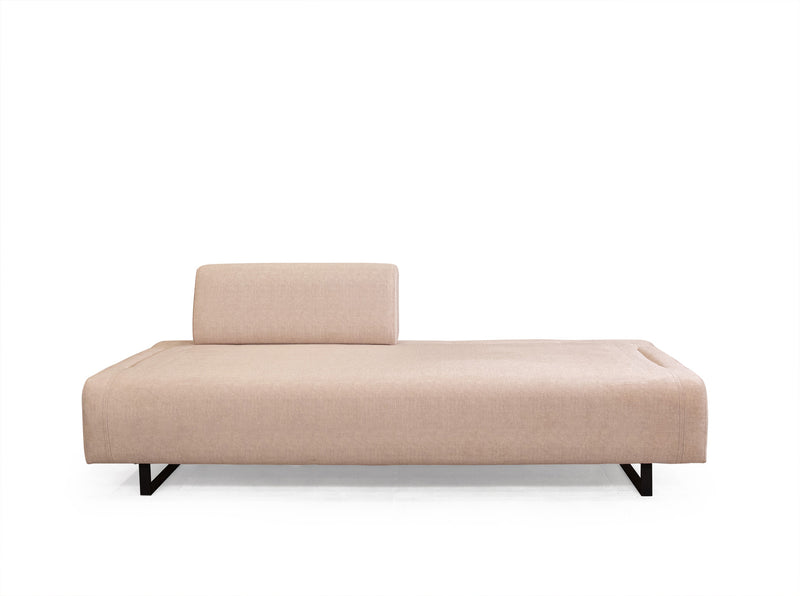 Divano letto 3 posti in tessuto beige schienali e braccioli removibili cm 220x90x80h