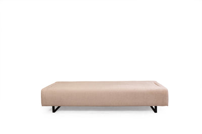 Divano letto 3 posti in tessuto beige schienali e braccioli removibili cm 220x90x80h