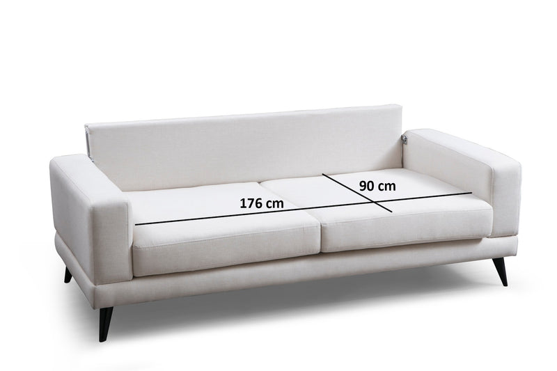 Divano letto zona giorno da 3 posti schienale girevole cm 210x90x85h - vari colori