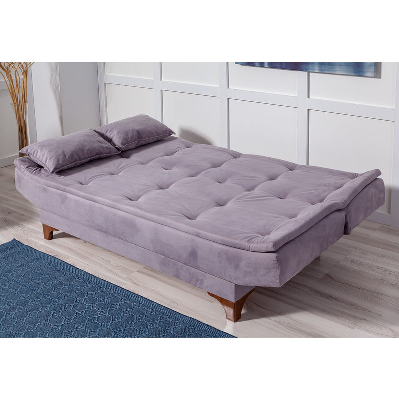 Divano moderno senza braccioli 3 posti trasformabile in letto cm 190x85x85h - vari colori