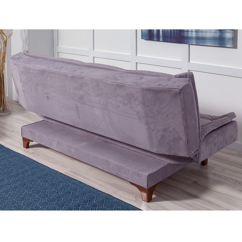 Divano moderno senza braccioli 3 posti trasformabile in letto cm 190x85x85h - vari colori