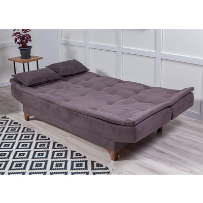 Divano moderno senza braccioli 3 posti trasformabile in letto cm 190x85x85h - vari colori