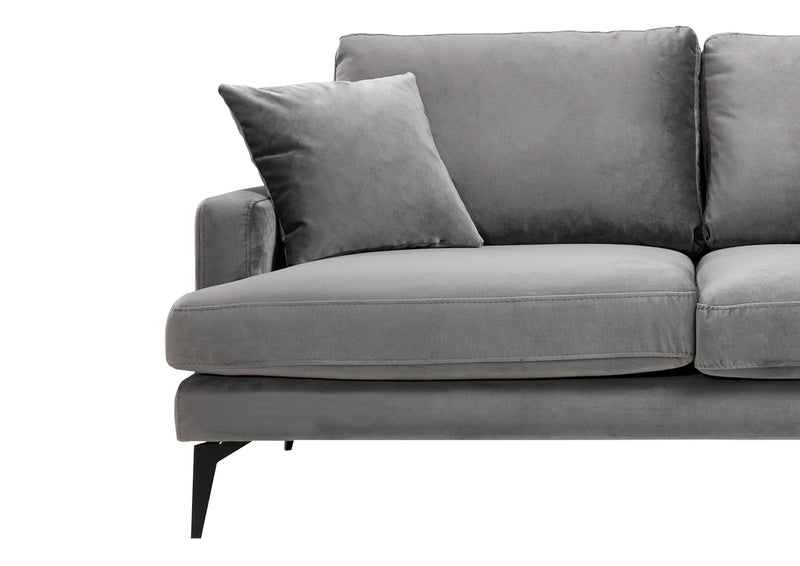 Divano design imbottito biposto rivestito in tessuto cm 175x88x90h - vari colori