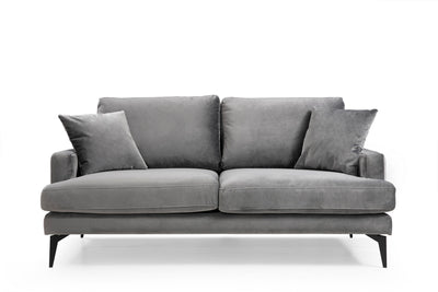 Divano design imbottito biposto rivestito in tessuto cm 175x88x90h - vari colori